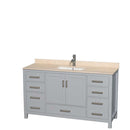 Sheffield 60 Inch Single Bathroom Vanity in Gray - 15