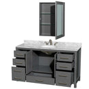 Sheffield 60 Inch Single Bathroom Vanity in Dark Gray - 38