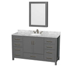 Sheffield 60 Inch Single Bathroom Vanity in Dark Gray - 37