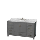 Sheffield 60 Inch Single Bathroom Vanity in Dark Gray - 30