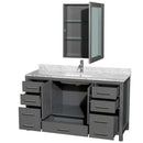 Sheffield 60 Inch Single Bathroom Vanity in Dark Gray - 51