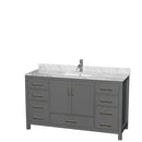 Sheffield 60 Inch Single Bathroom Vanity in Dark Gray - 43