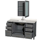 Sheffield 60 Inch Single Bathroom Vanity in Dark Gray - 14
