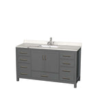 Sheffield 60 Inch Single Bathroom Vanity in Dark Gray - 8