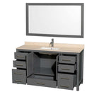 Sheffield 60 Inch Single Bathroom Vanity in Dark Gray - 21