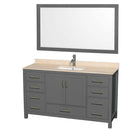 Sheffield 60 Inch Single Bathroom Vanity in Dark Gray - 20