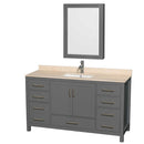 Sheffield 60 Inch Single Bathroom Vanity in Dark Gray - 24
