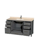 Sheffield 60 Inch Single Bathroom Vanity in Dark Gray - 18