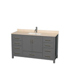 Sheffield 60 Inch Single Bathroom Vanity in Dark Gray - 17