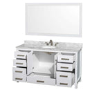 Sheffield 60 Inch Single Bathroom Vanity in White - 30