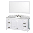 Sheffield 60 Inch Single Bathroom Vanity in White - 29