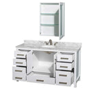 Sheffield 60 Inch Single Bathroom Vanity in White - 34