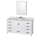 Sheffield 60 Inch Single Bathroom Vanity in White - 33