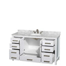 Sheffield 60 Inch Single Bathroom Vanity in White - 27