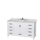 Sheffield 60 Inch Single Bathroom Vanity in White - 35