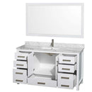 Sheffield 60 Inch Single Bathroom Vanity in White - 41