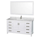 Sheffield 60 Inch Single Bathroom Vanity in White - 40