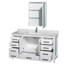 Sheffield 60 Inch Single Bathroom Vanity in White - 45
