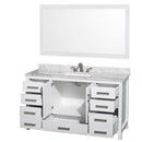 Sheffield 60 Inch Single Bathroom Vanity in White - 25
