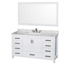 Sheffield 60 Inch Single Bathroom Vanity in White - 24