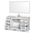 Sheffield 60 Inch Single Bathroom Vanity in White - 7