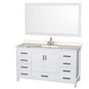 Sheffield 60 Inch Single Bathroom Vanity in White - 6