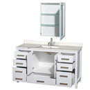 Sheffield 60 Inch Single Bathroom Vanity in White - 10