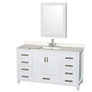 Sheffield 60 Inch Single Bathroom Vanity in White - 9
