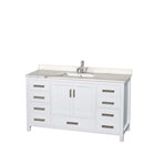 Sheffield 60 Inch Single Bathroom Vanity in White - 4