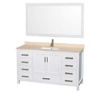 Sheffield 60 Inch Single Bathroom Vanity in White - 16