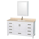 Sheffield 60 Inch Single Bathroom Vanity in White - 20