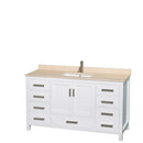 Sheffield 60 Inch Single Bathroom Vanity in White - 22