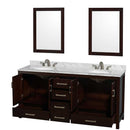 Sheffield 72 Inch Double Bathroom Vanity in Espresso - 39