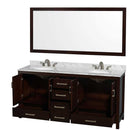 Sheffield 72 Inch Double Bathroom Vanity in Espresso - 43