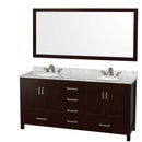Sheffield 72 Inch Double Bathroom Vanity in Espresso - 42