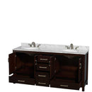 Sheffield 72 Inch Double Bathroom Vanity in Espresso - 36