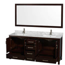 Sheffield 72 Inch Double Bathroom Vanity in Espresso - 58