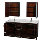 Sheffield 72 Inch Double Bathroom Vanity in Espresso - 62