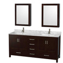 Sheffield 72 Inch Double Bathroom Vanity in Espresso - 61