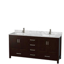 Sheffield 72 Inch Double Bathroom Vanity in Espresso - 63