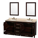 Sheffield 72 Inch Double Bathroom Vanity in Espresso - 9