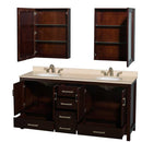 Sheffield 72 Inch Double Bathroom Vanity in Espresso - 17