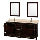 Sheffield 72 Inch Double Bathroom Vanity in Espresso - 24