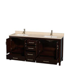 Sheffield 72 Inch Double Bathroom Vanity in Espresso - 21