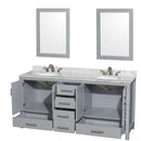 Sheffield 72 Inch Double Bathroom Vanity in Gray - 39