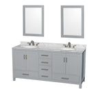 Sheffield 72 Inch Double Bathroom Vanity in Gray - 38