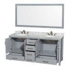 Sheffield 72 Inch Double Bathroom Vanity in Gray - 41