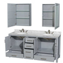 Sheffield 72 Inch Double Bathroom Vanity in Gray - 43