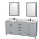 Sheffield 72 Inch Double Bathroom Vanity in Gray - 42