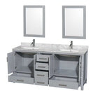 Sheffield 72 Inch Double Bathroom Vanity in Gray - 48